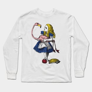 pop art alice playing croquet Long Sleeve T-Shirt